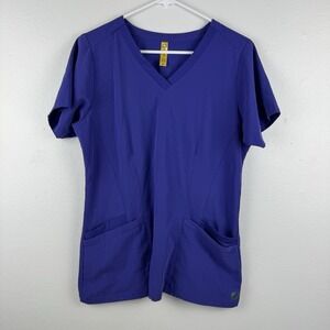 WONDERWINK AERO Womens Scrub V-Neck Top - 4 pockets‎ - Purple - M
